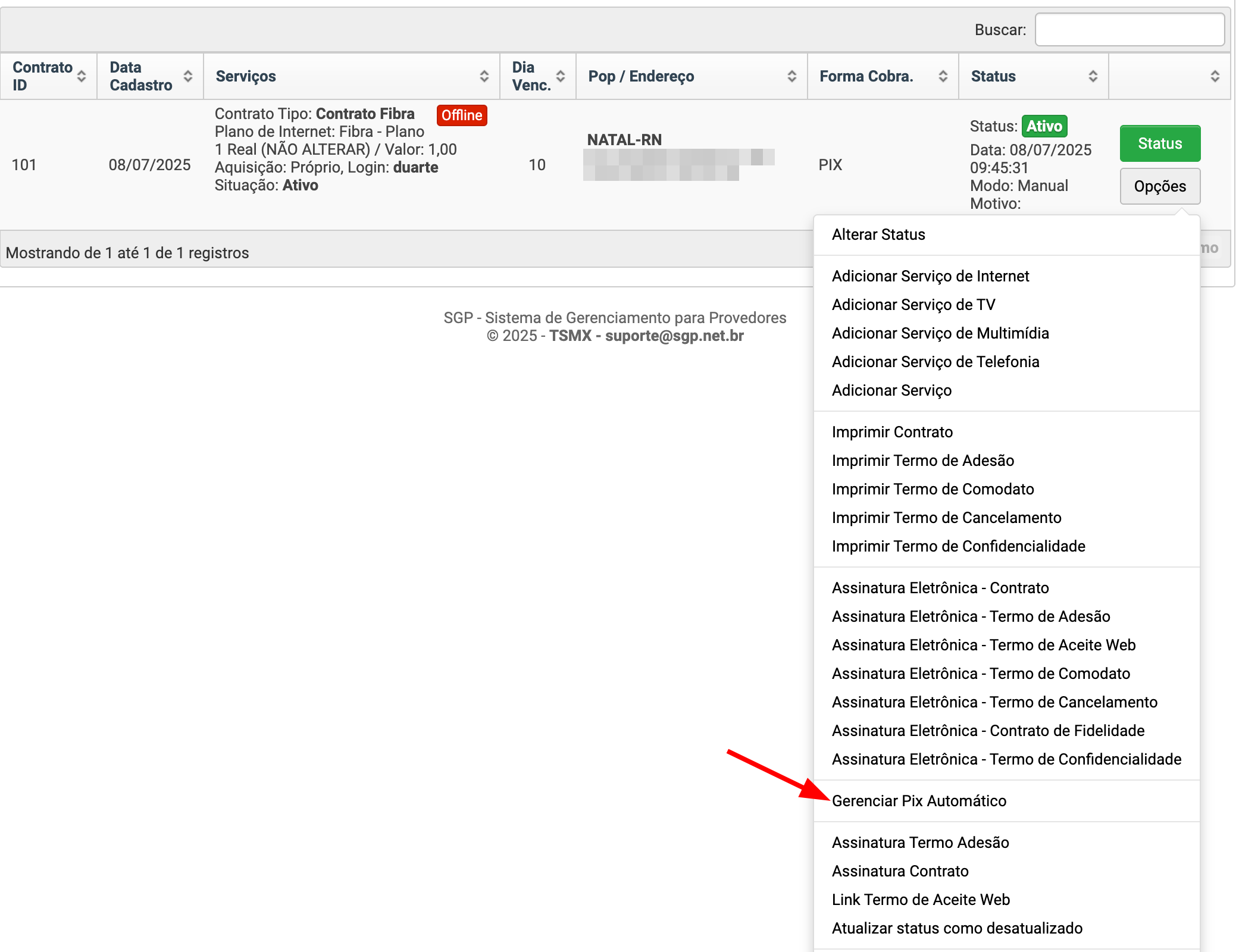 Gerenciar PIX Automático